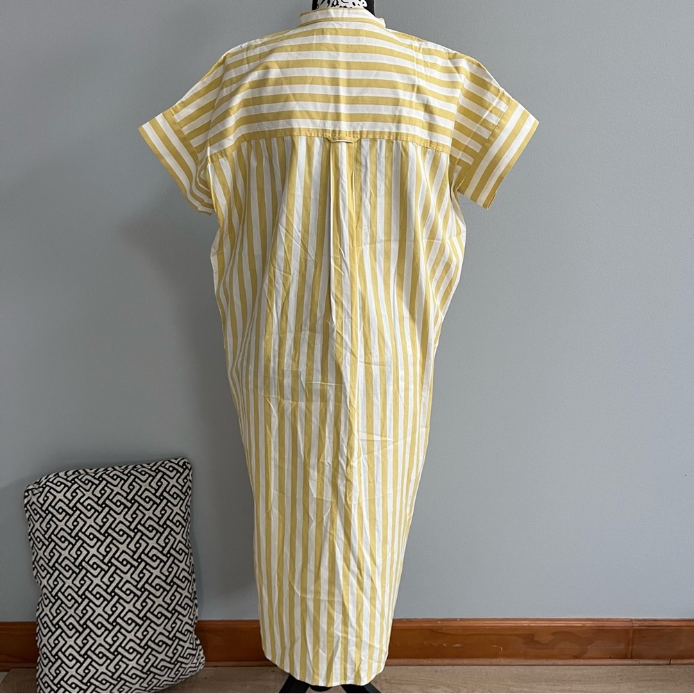 Everlane Cotton Popover Striped Midi Shirt Dress Size 4 Preppy Boxy Office - Picture 9 of 12